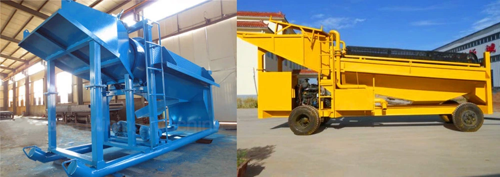 50tph Mobile Washing Gold Mine Trommel 60 Ton Per Hour Alluvial Gold Mining Chute