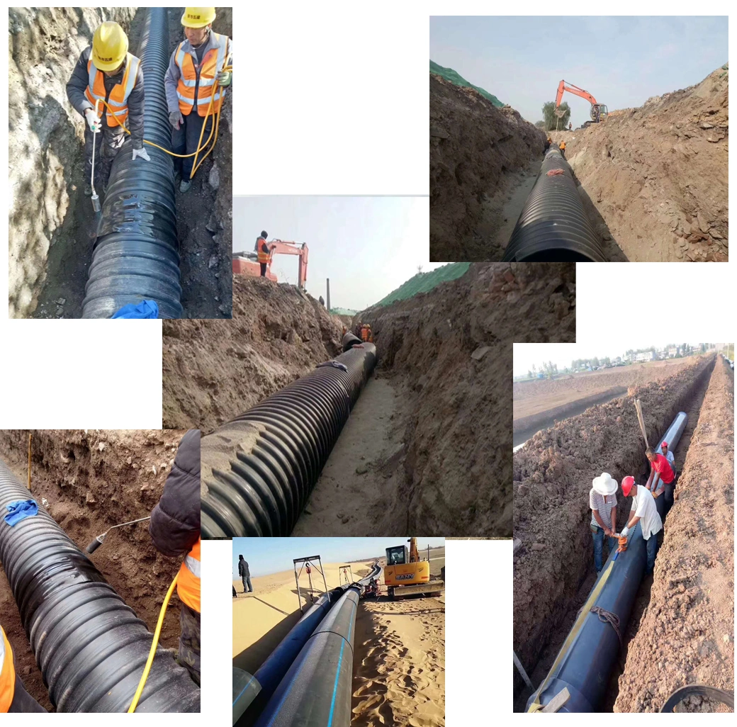 Sn8 HDPE Pipe Large Diameter Corrugated Plastic Drainage Pipe