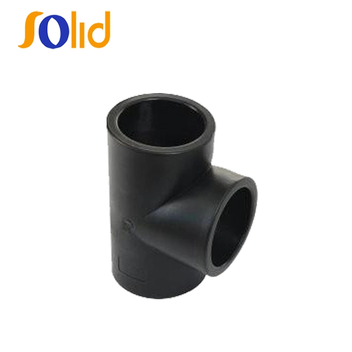 Black PE Pipe Fittings Reducing Tee with Long Life for Municipal Water Supply and Drainage