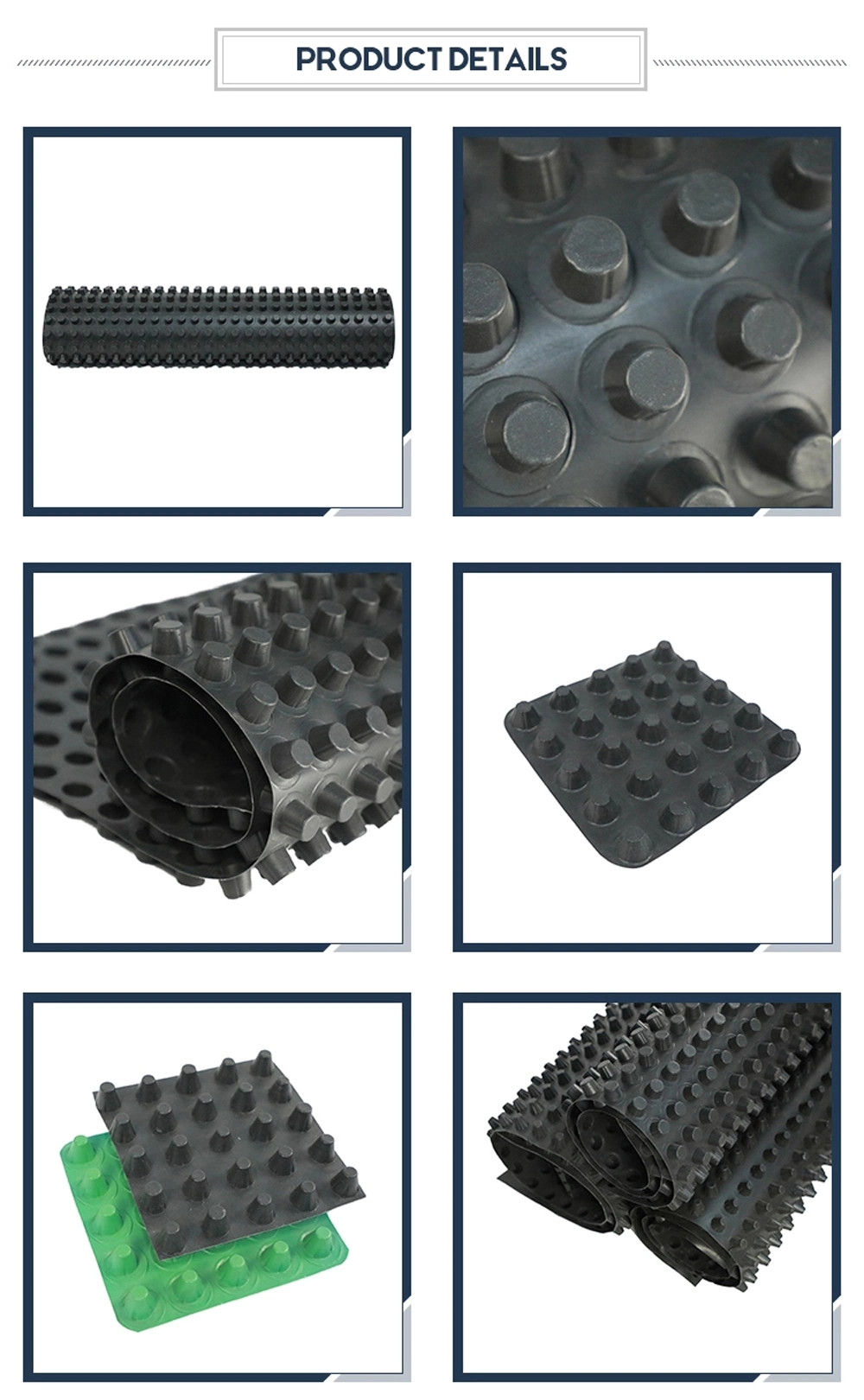 HDPE Black and White Drainage Cell Mat Board for Garden Drainage