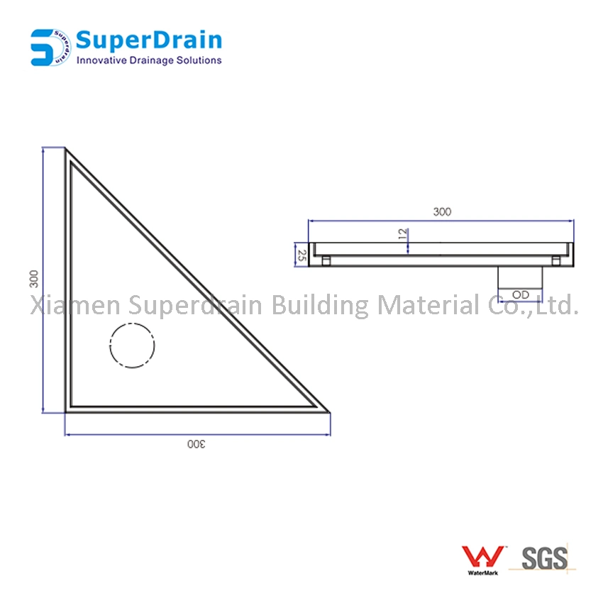 Customized Professional Triangle Floor Drain Pipe Floor Drain Bathroom Drain