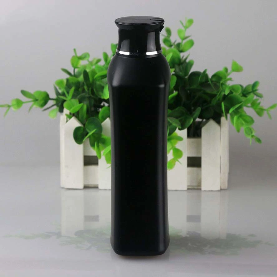 New Design 2021 Black Color HDPE Plastic Bottle for Skin Care Products with Flip Cap