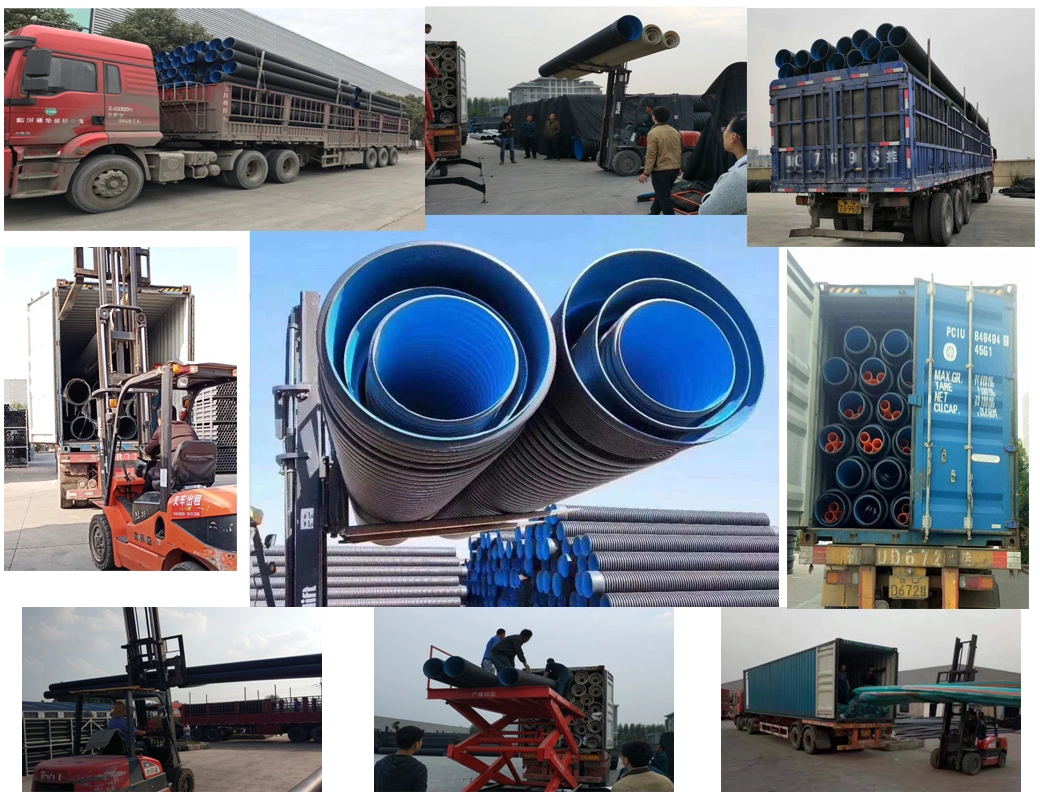 HDPE Double-Wall Corrugated Pipe Drain Pipe Dwc Water Drainage Sn4 Sn8 DN300