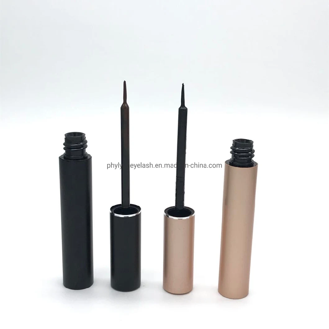 Black and Rose Gold Aluminum Tube Liquid Magnetic Eyeliner with Black and Brown Colors