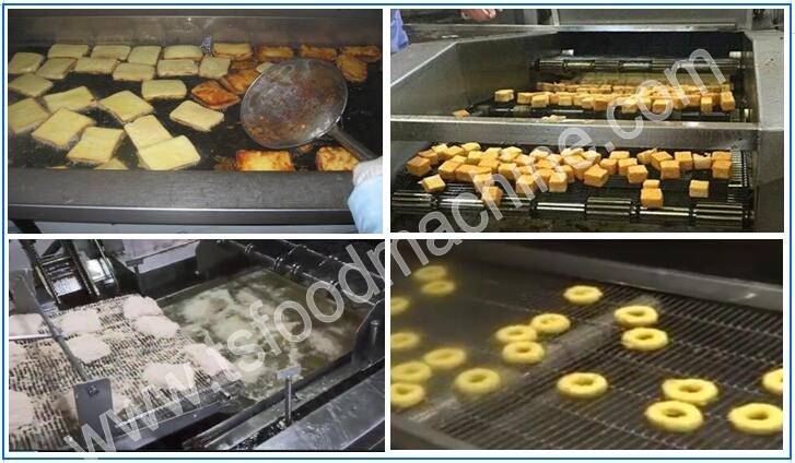 Breaded Squid Rings Conveyor Fryer Machine and Frying Machine Manufacture