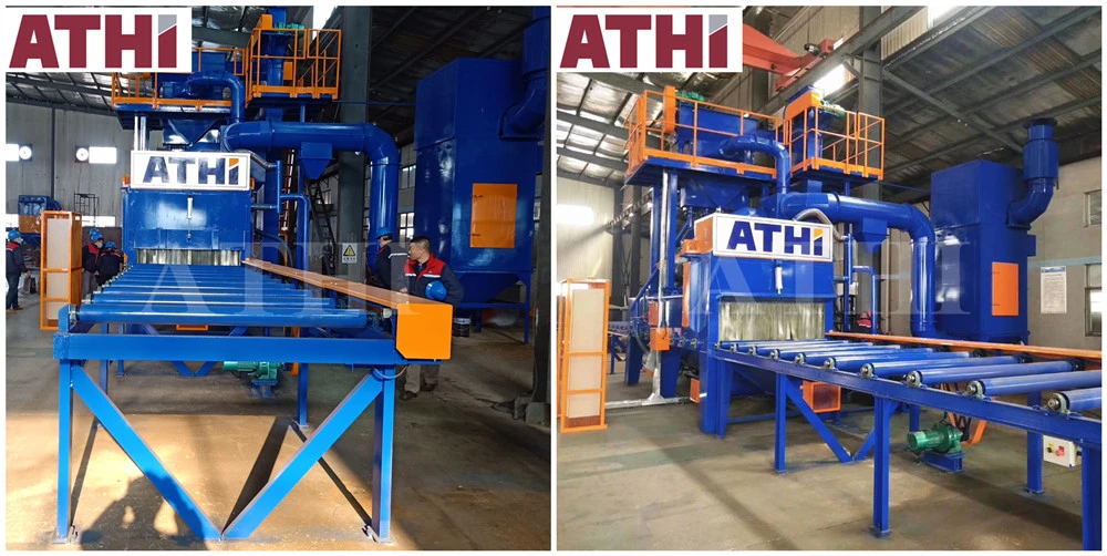Continuous Pass-Through Type Shot Blasting Machine to Blast Clean Both Sides of Plate Steel