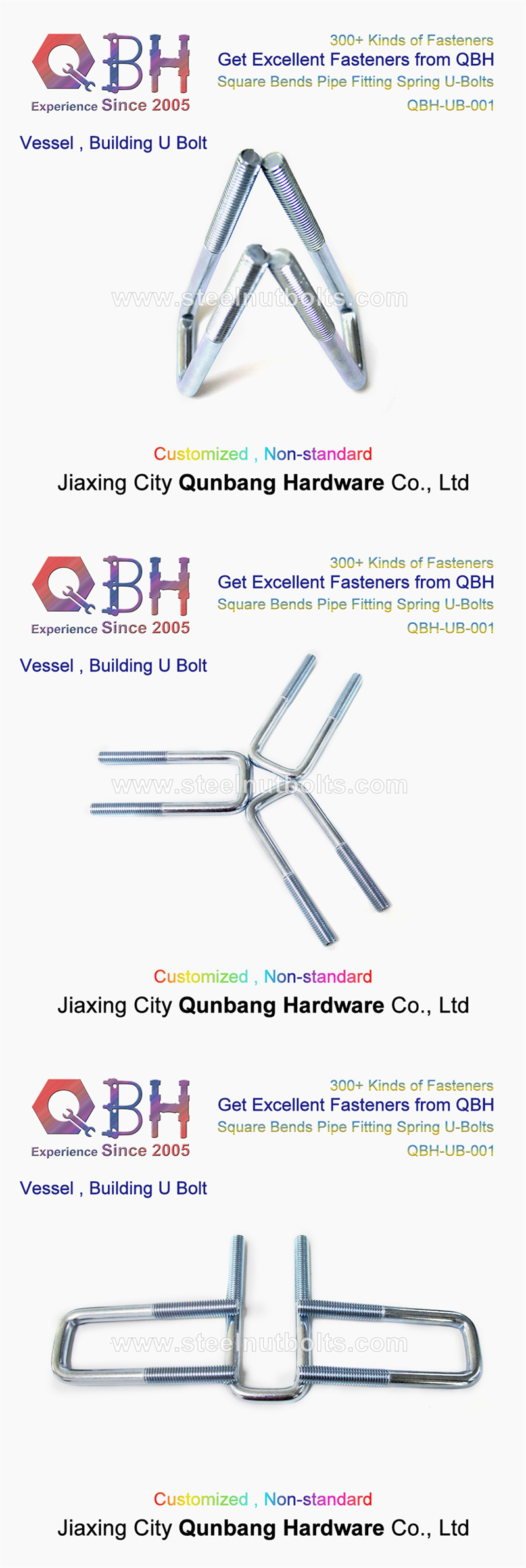 Qbh Steel Structure Steelwork Steel-Work OEM Standard ODM Customized Ship Pipework Supporting Square Round Bend U Bolt