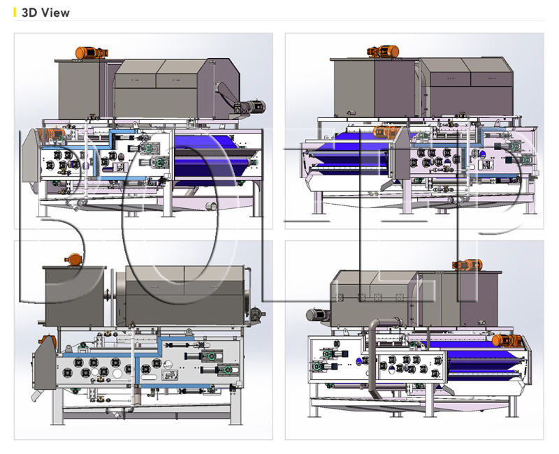 Industrial Water Treatment Sludge Dewatering Process Rotary Drum Thickener Belt Filter Press