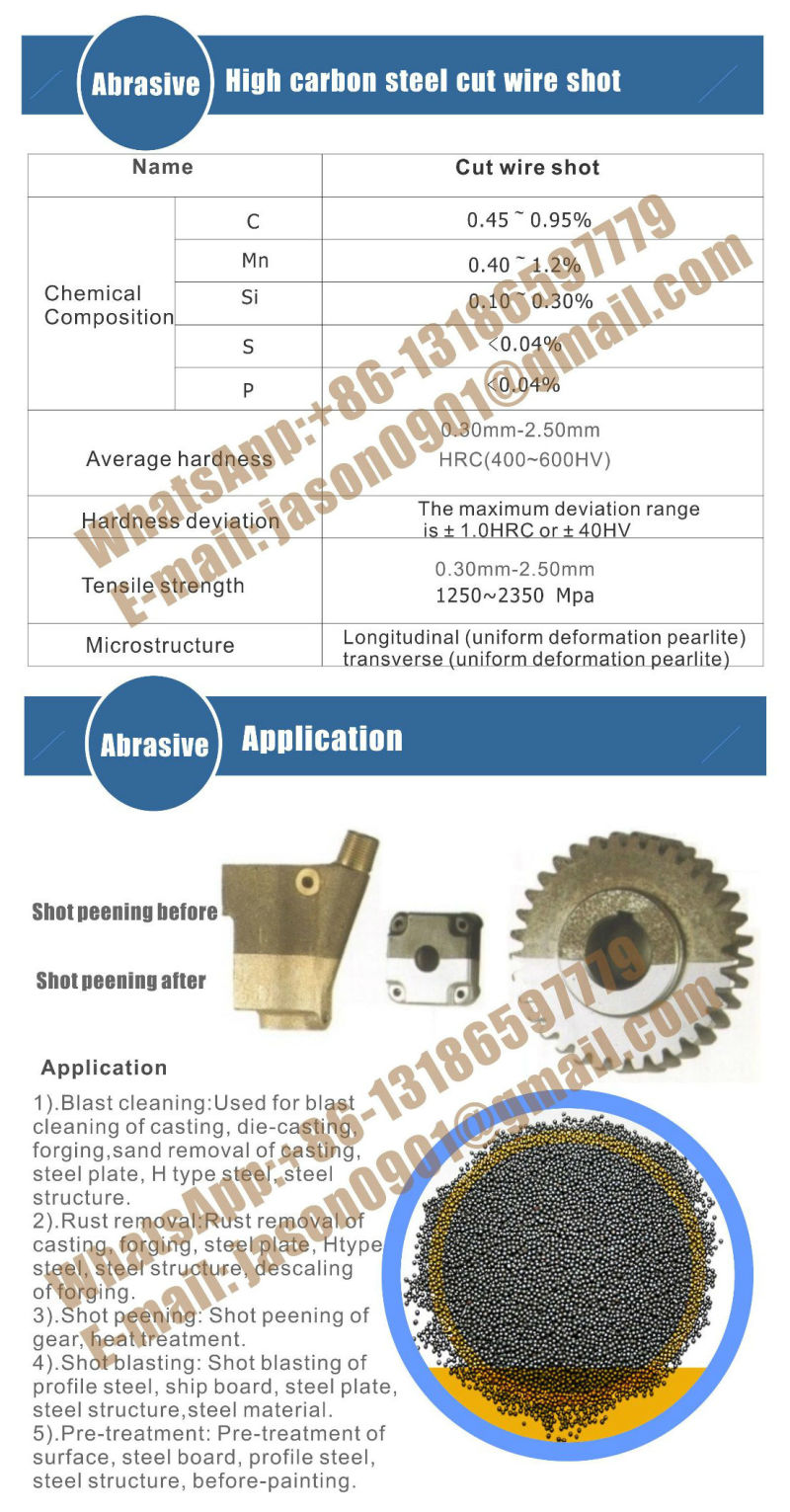 Steel Cut Wire Shot, Steel Shot for Blasting/Stainless Steel Wrie Shot /Steel Shot/Jb-T 8354 -1996