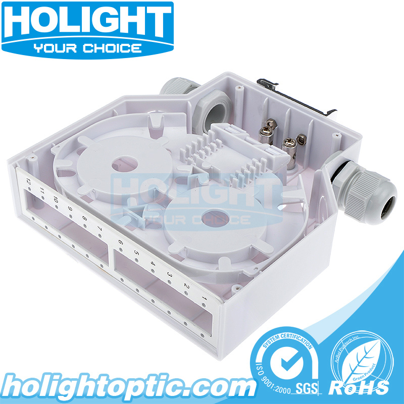 White DIN Rail Mounted Terminal Box for Fiber Optic Cable