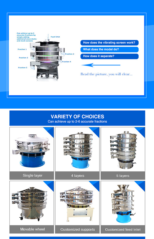 Automatic Industrial Fine Powder Sand Rotary Vibrating Sieving Machine