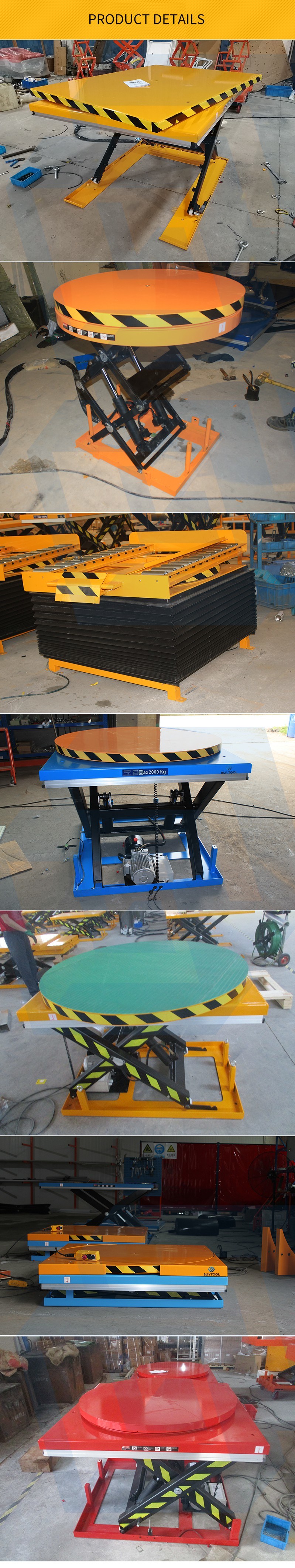 Lift Table Rotary Scissor Lift Table Electric 1000kg