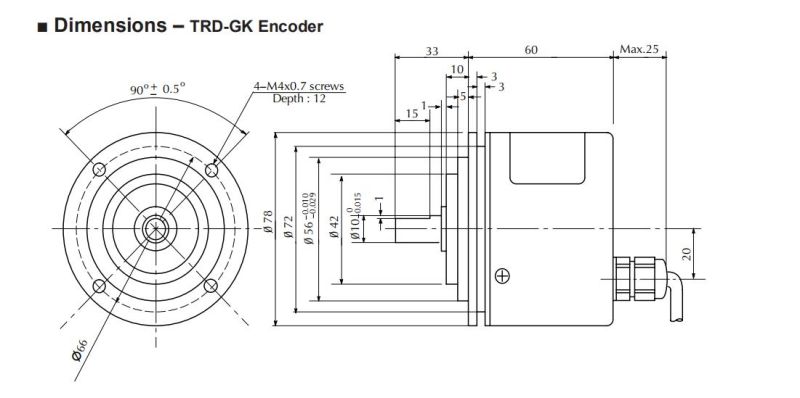 Trd-Gk200-Rz Incremental Rotary Encoder, Ce Proved Rotary Encoder