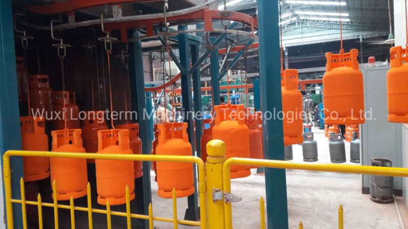 Customized Design Automatic LPG Cylinder Paint Spraying Production Line, Easy to Operate Automatic LPG Cylinder Electrostatic Powder Coating System!