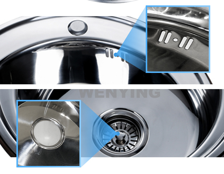 Small Size Single Bowl Topmount Stainless Steel Kitchen Sink 510*510mm