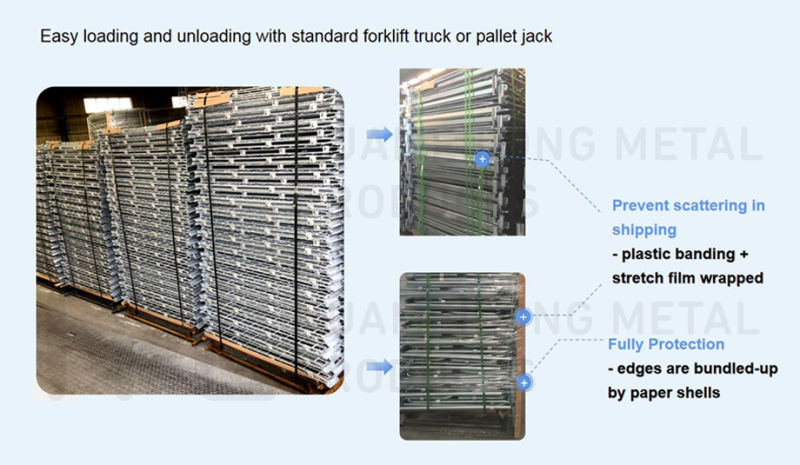 Stacking Collapsible Wire Cage with Wooden Pallet Wire Mesh Container