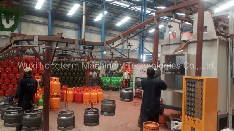 Customized Design Automatic LPG Cylinder Paint Spraying Production Line, Easy to Operate Automatic LPG Cylinder Electrostatic Powder Coating System!