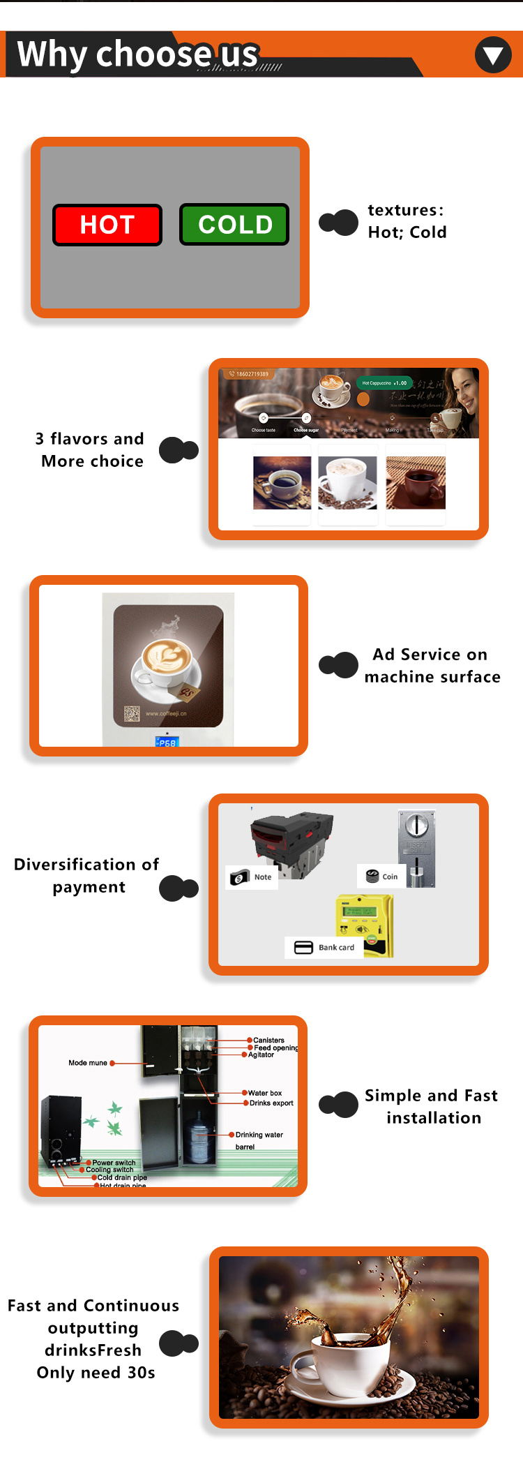 Coffee Automatic Maker Full Automatic Expresso Cappuccino Cup Luxury Coffee Vending Machine