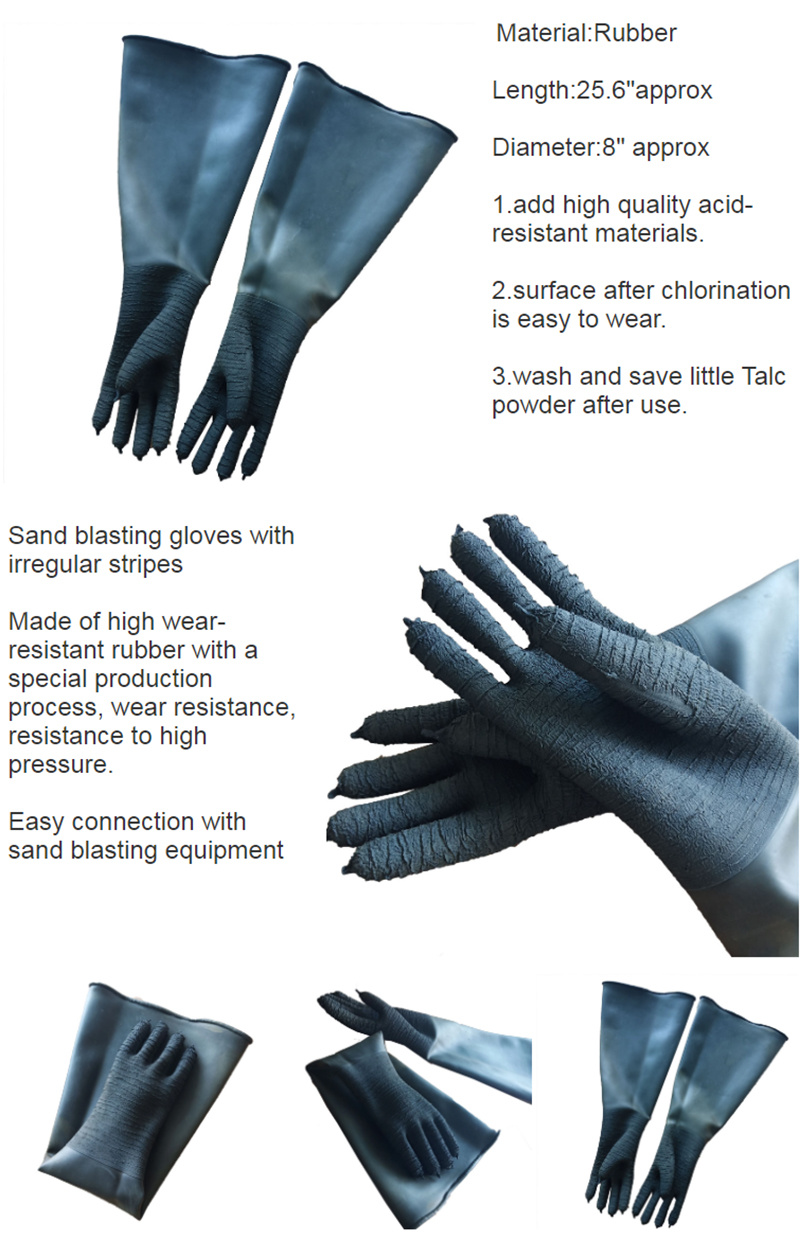 Chinese Suppliers Sandblast Cabinet Gloves with Industrial Strength Abrasive Protection