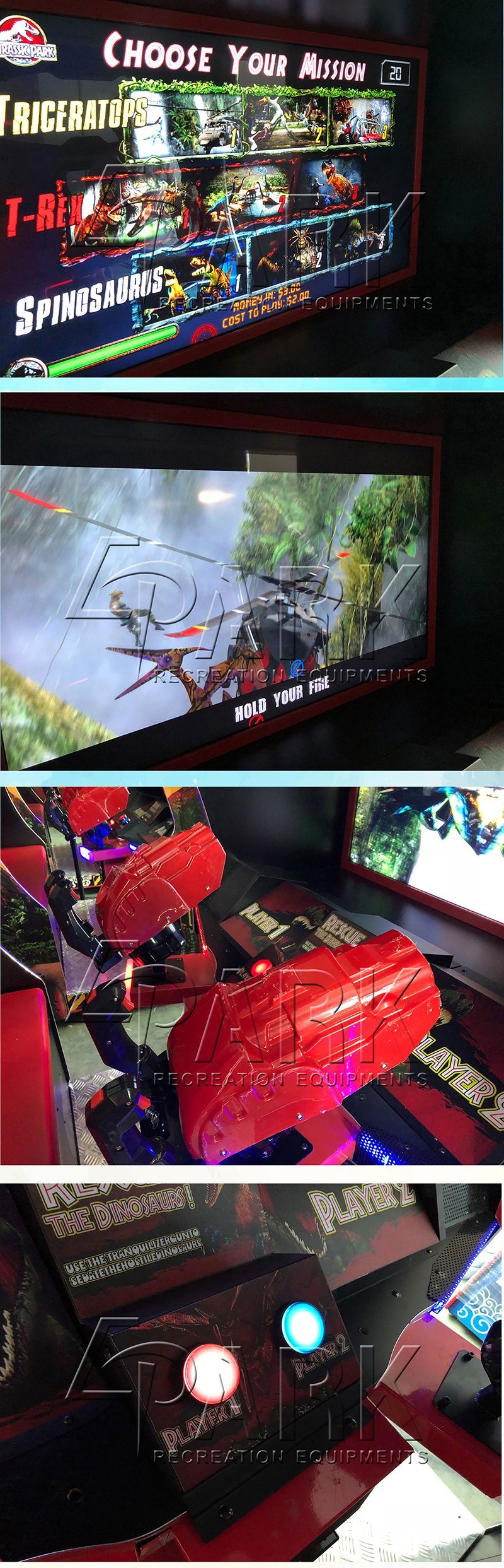 New Arrival Amusement Park Jurassic Park Shooting Simulator Laser Shooting Game Machine Factory Price