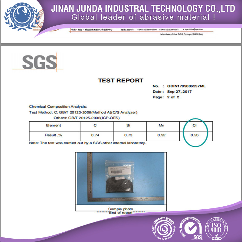 ISO/SAE Steel Shot Abrasive for Shot Blasting Machinery