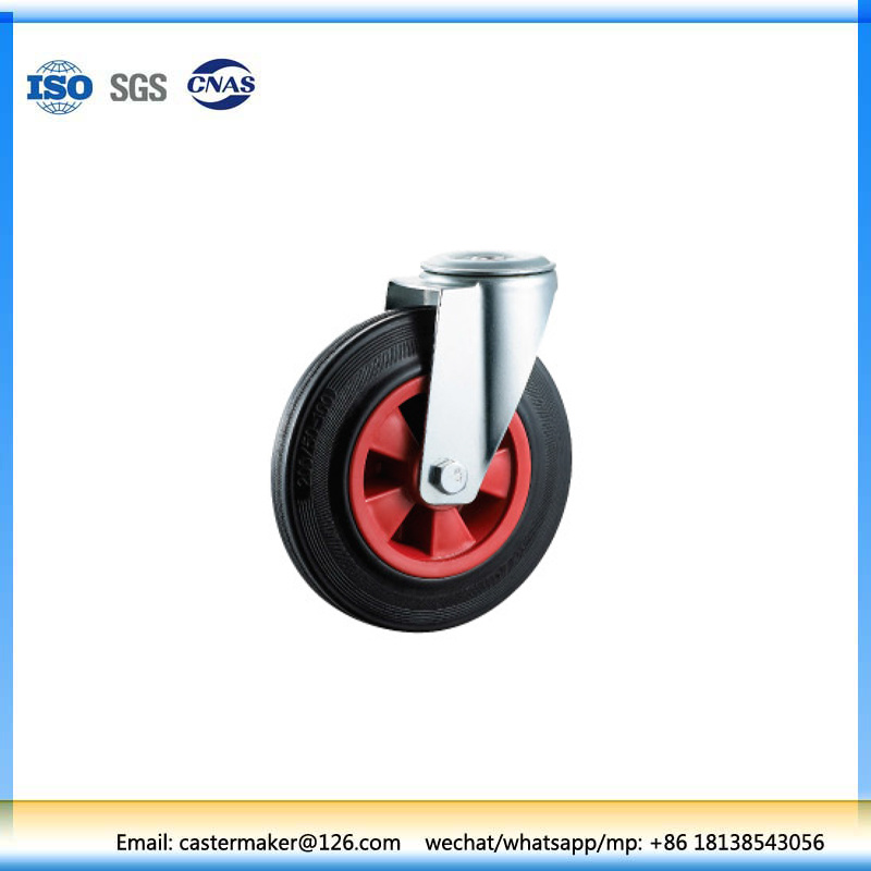 Industrial Black Rubber Tread Swivel Wheel (N1861)