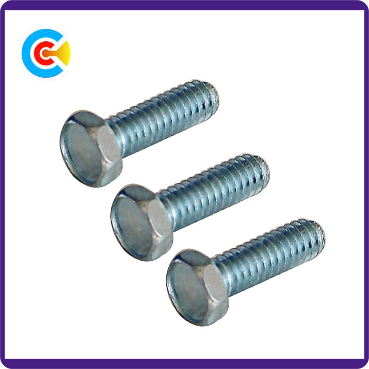 DIN/ANSI/BS/JIS Carbon-Steel/Stainless-Steel Galvanized Hexagon Flange Industrial Fasteners Industrial Screws