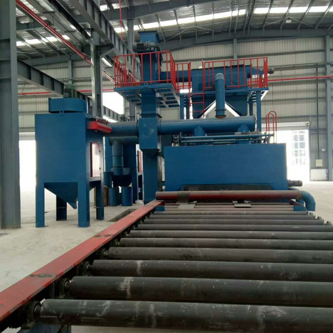 Steel Structure Roller Conveyor Shot Blasting Machine High Speed