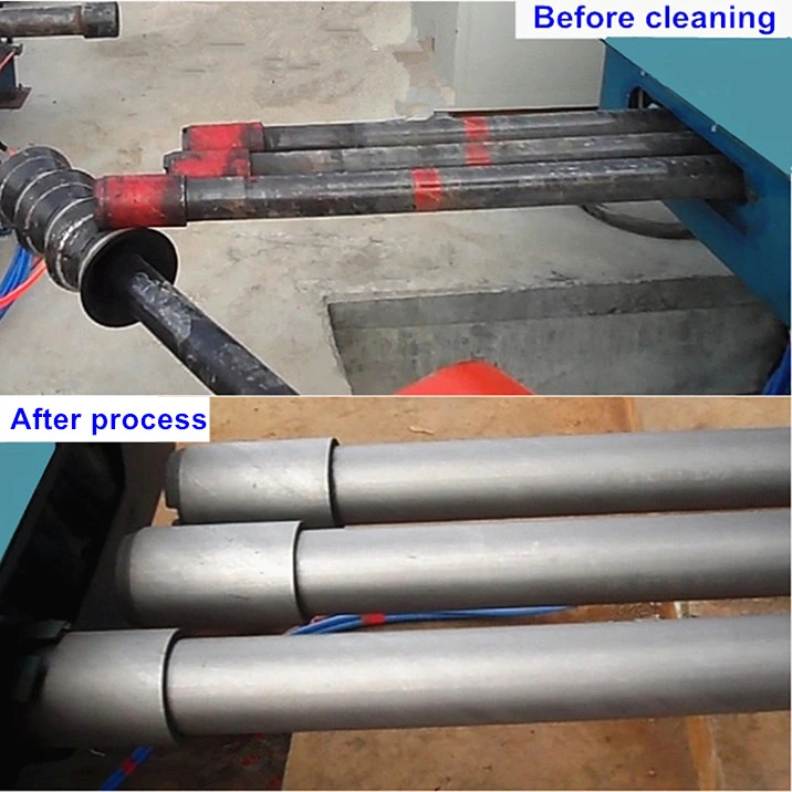 Round Steel Pipe Outer/External Wall Shot Blasting Cleaning Machine