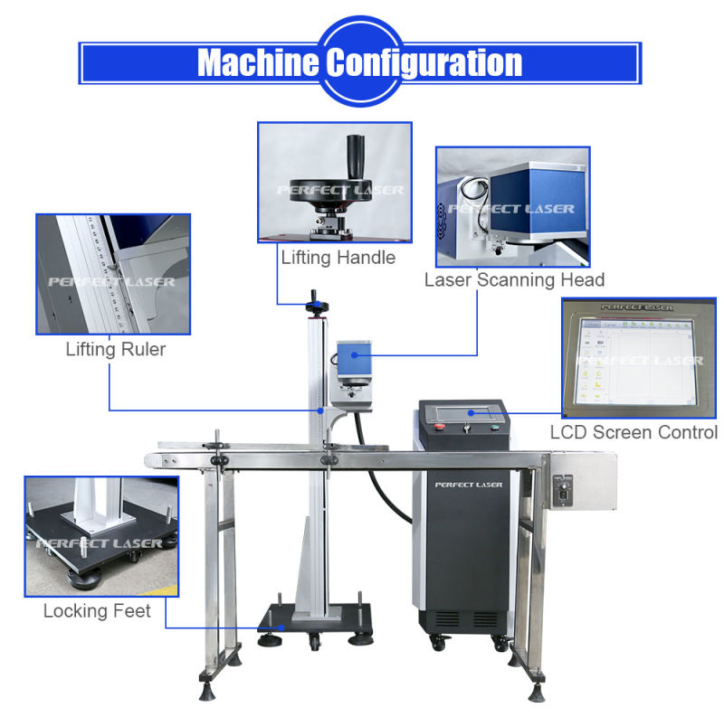 China CO2 Online Flying Laser Jet Marking Etching Machine