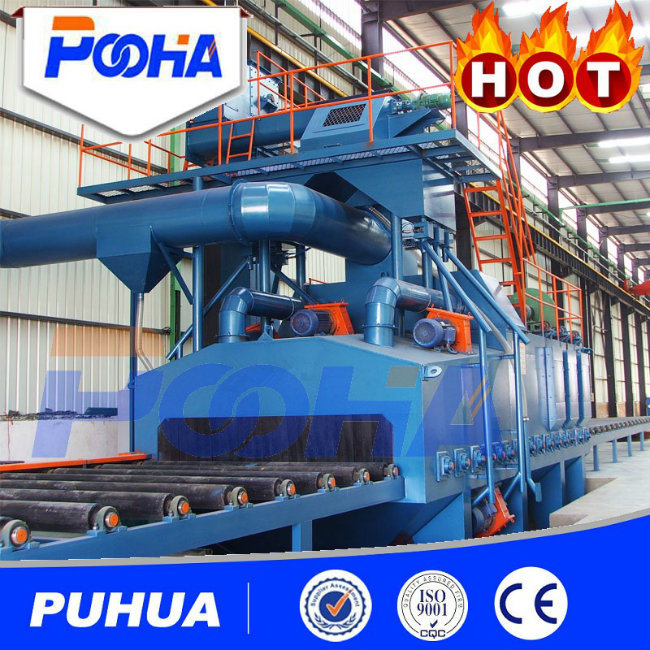 Roller Conveyor Wheel Abrasive Blasting Machine for H Beam Rust Removal