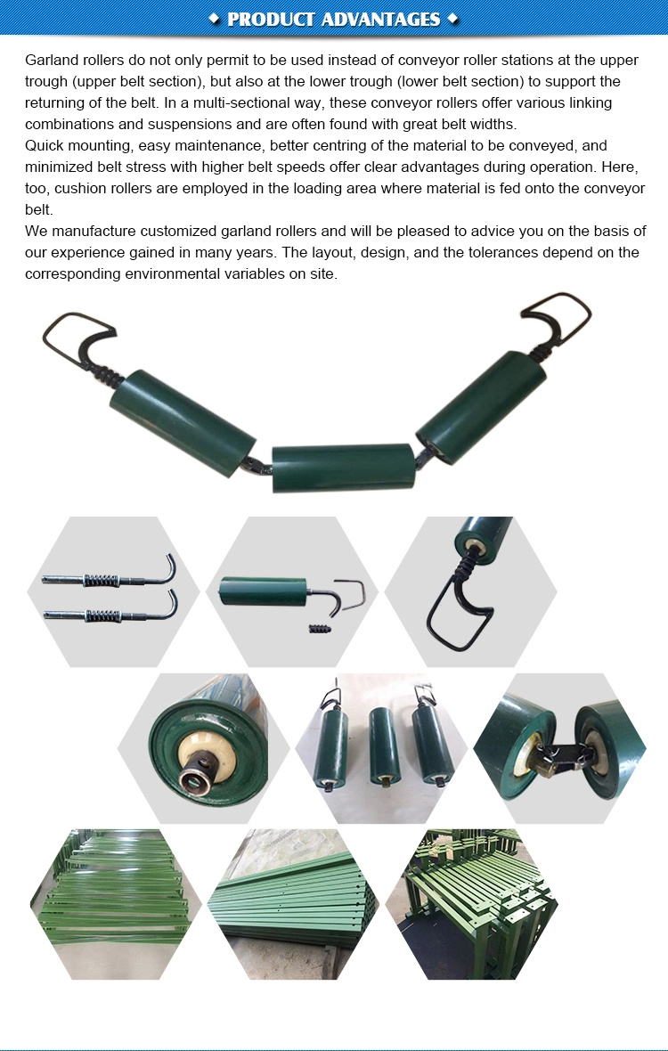 Heavy Duty Garland Type Suspension Rollers for Conveyors