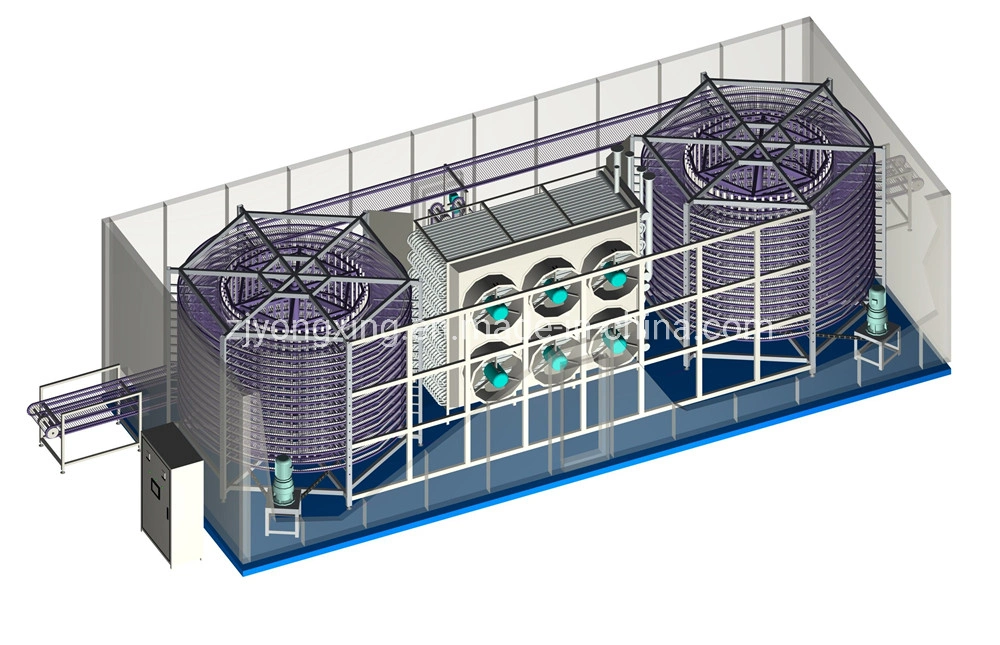 Automatic Spiral Air Blast Freezer Machine/IQF Blast Tunnel Freezer for Shrimp