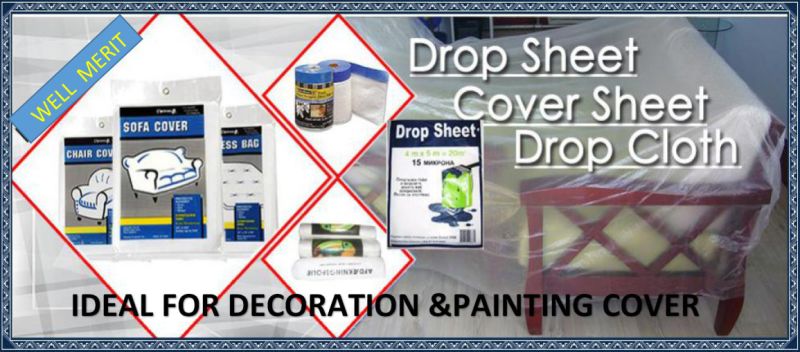 Plastic Drop Cloth PE Drop Sheet Painting Drop Cover