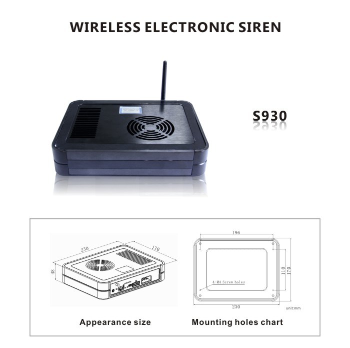 Senken Wireless Warning Electronic Car Sirens for Police Car/Ambulance/SUV/Fire Truck/ (S930)