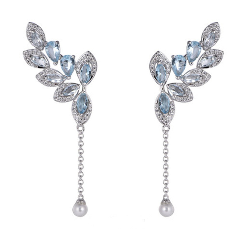 2021 Wholesale 925 Silver Main Stone Drop Pearl Earring