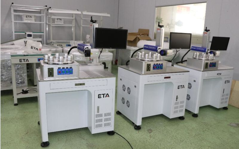 Eta LED Laser Marking Mark Machine with Rotary Turntable for Plastics