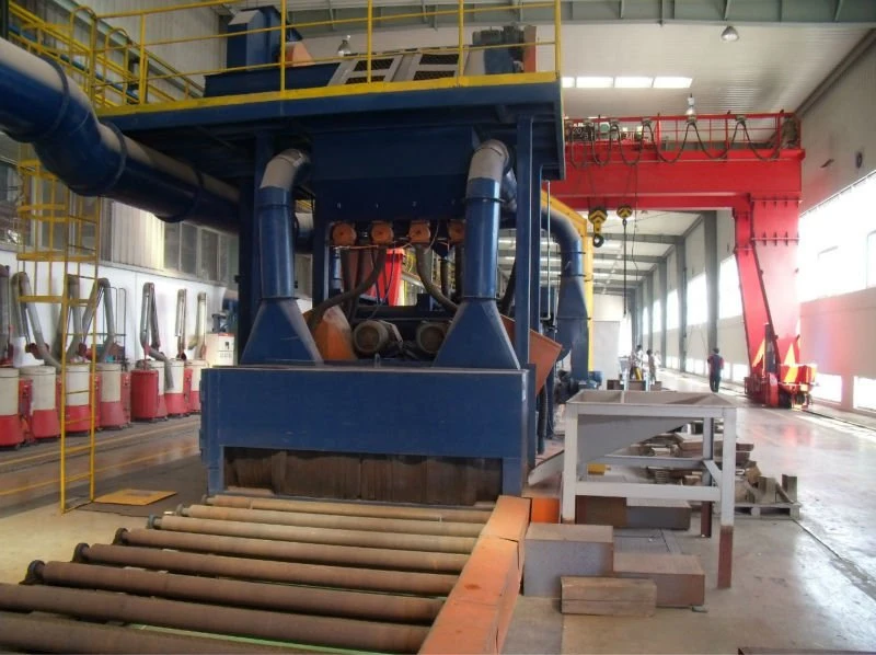 Q69 Pass Through Type Steel Plate and Steel Sheets Shot Blasting Machine and Painting Preservation Line