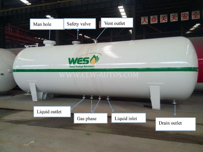 50000L LPG Tanker LPG Gas Tank 25 Tons LPG Storage Tanker Bulk LPG Storage Tank