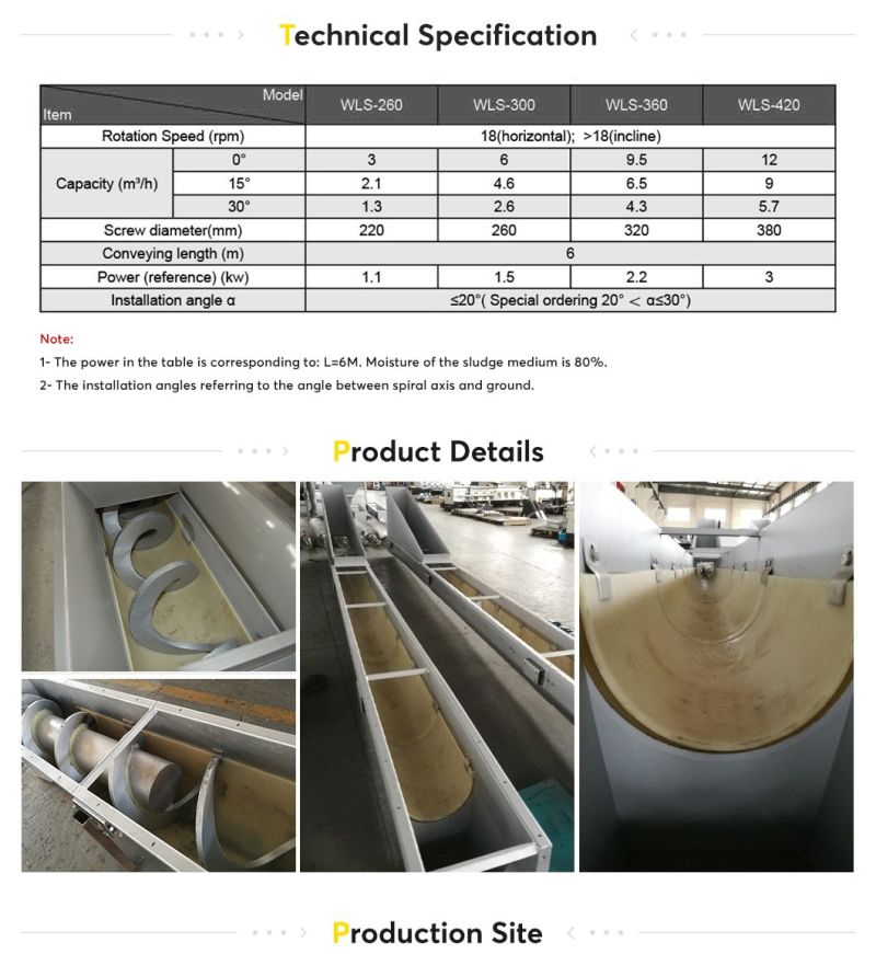 Stainless Steel Conveyor System Inclined Small Cement Screw Conveyor Machine