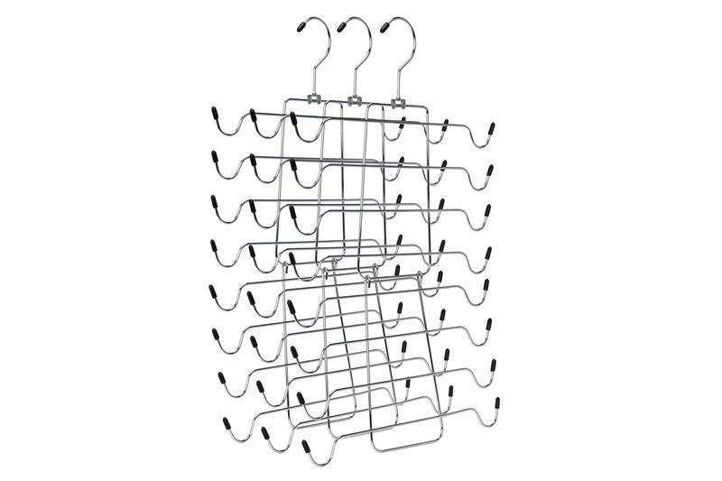 Wholesale Metal Wire Clothes Hanger Multi Layers Multifunctional Tie Hanger with Hooks