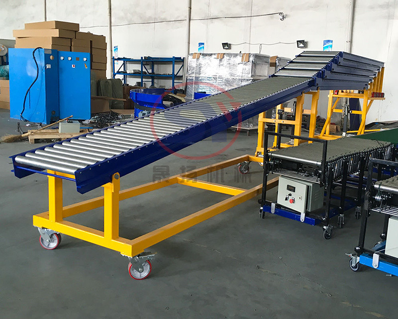 Mechanized Inclined Rubber Belt Conveyor Flexible Roller Conveyor Connected Conveyors