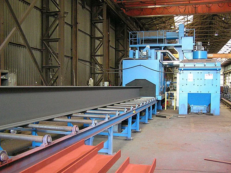 Q69 Pass Through Type Steel Plate and Steel Sheets Shot Blasting Machine and Painting Preservation Line