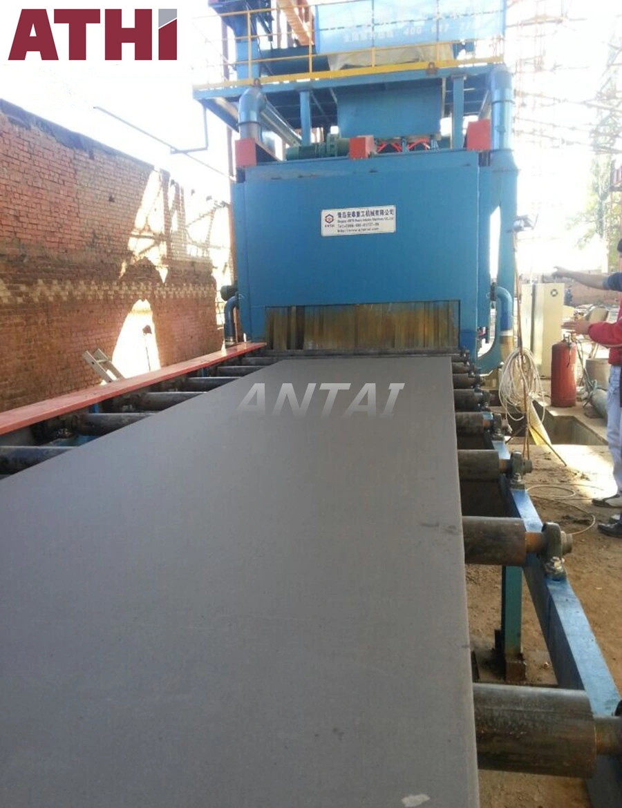 Continuous Pass-Through Type Shot Blasting Machine to Blast Clean Both Sides of Plate Steel