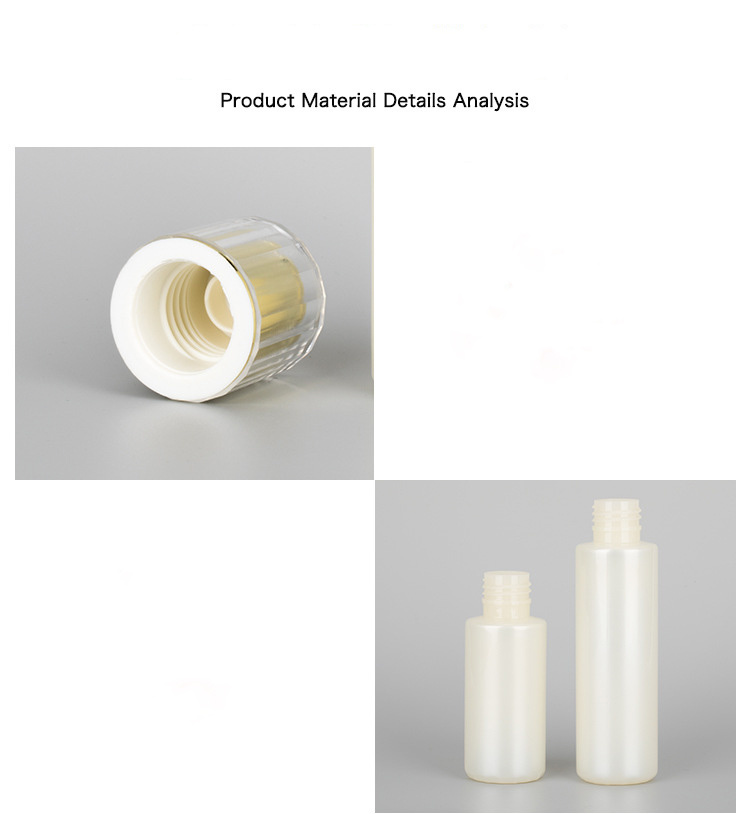Wholesale Cosmetic Packaging Airless Acrylic Lotion Bottle 80ml 120ml Airless Bottle Cosmetic with Golden White Design