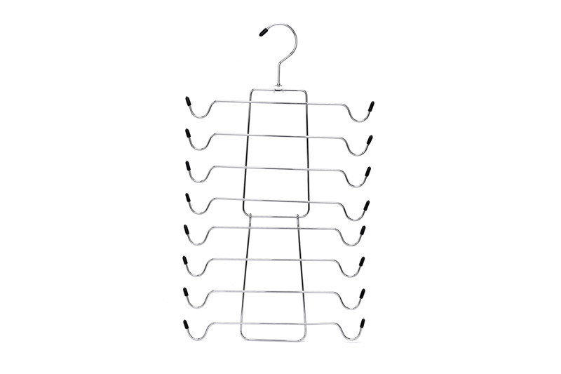 Wholesale Metal Wire Clothes Hanger Multi Layers Multifunctional Tie Hanger with Hooks