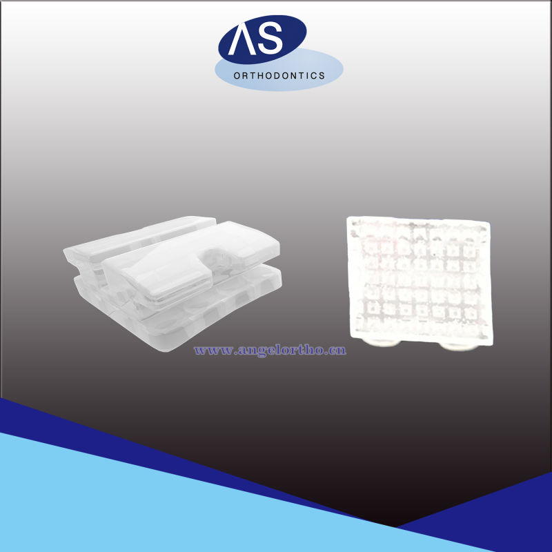 FDA Ce ISO Certificated Orthodontic Mesh Base Ceramic 022 Brackets with No Hook/3 Hook/345 Hook