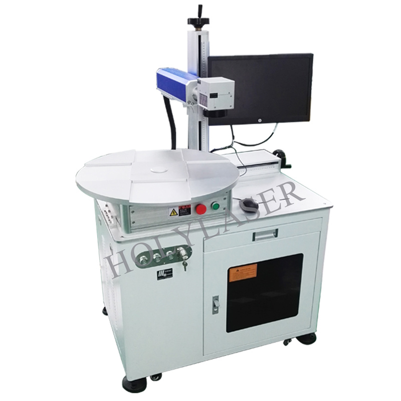 Rotary Table Desktop 30W Metal Fiber Laser Marking Machine Price