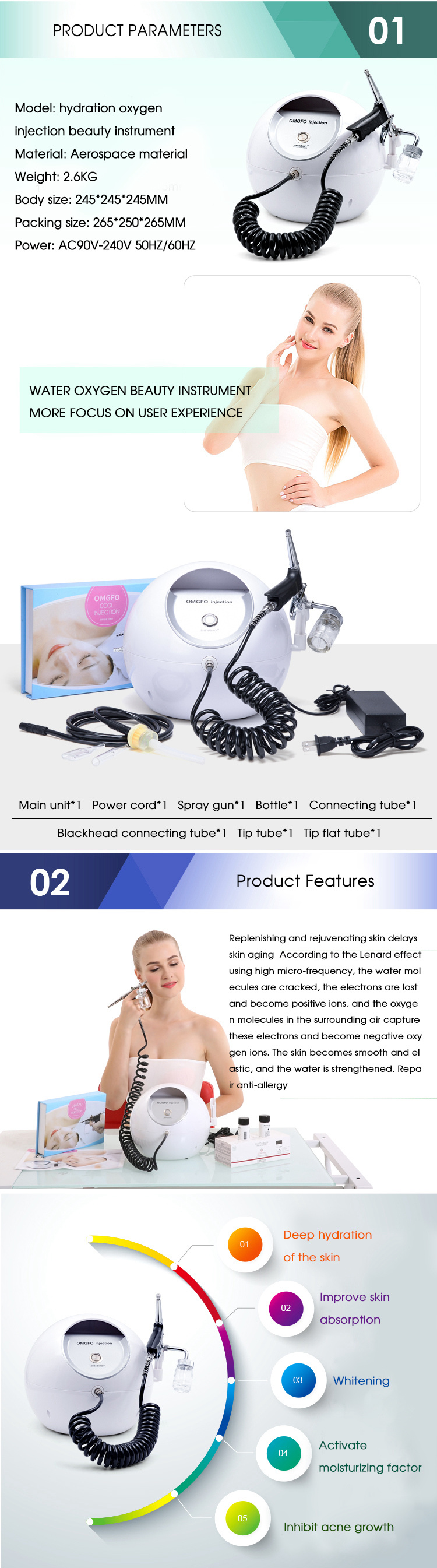 Professional Oxygen Facial Spray Oxy Jet Machine