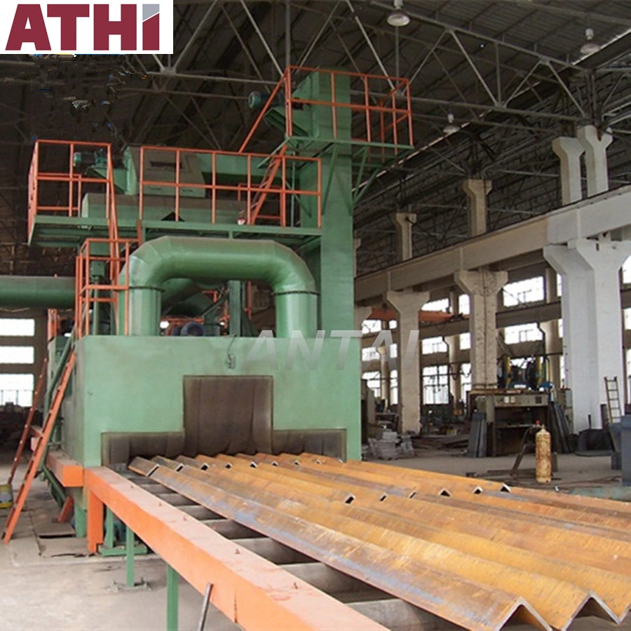 Roller Pass Through Type Grit Shot Blast Machine for Steel Sheets and Profile Steel
